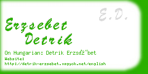 erzsebet detrik business card